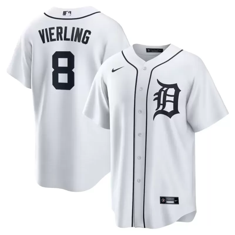 Men's Detroit Tigers Matt Vierling Nike White Home Replica Jersey Men's Detroit Tigers Matt Vierling Nike White Home Replica Jersey