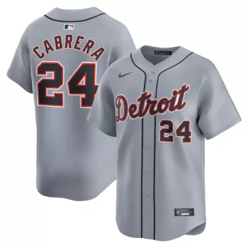 Men's Detroit Tigers Miguel Cabrera Nike Gray Road Limited Player Jersey Men's Detroit Tigers Miguel Cabrera Nike Gray Road Limited Player Jersey