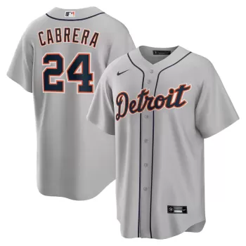 Men's Detroit Tigers Miguel Cabrera Nike Gray Road Replica Player Name Jersey Men's Detroit Tigers Miguel Cabrera Nike Gray Road Replica Player Name Jersey