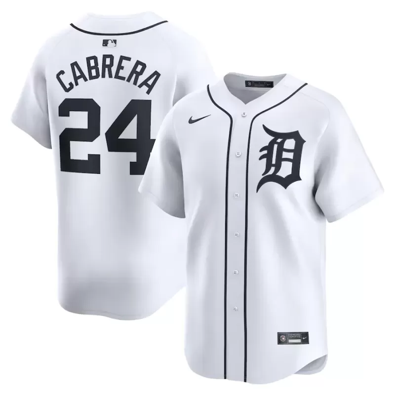 Men's Detroit Tigers Miguel Cabrera Nike White Home Limited Player Jersey Men's Detroit Tigers Miguel Cabrera Nike White Home Limited Player Jersey