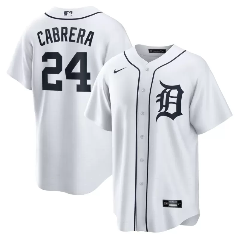 Men's Detroit Tigers Miguel Cabrera Nike White Home Replica Player Name Jersey Men's Detroit Tigers Miguel Cabrera Nike White Home Replica Player Name Jersey