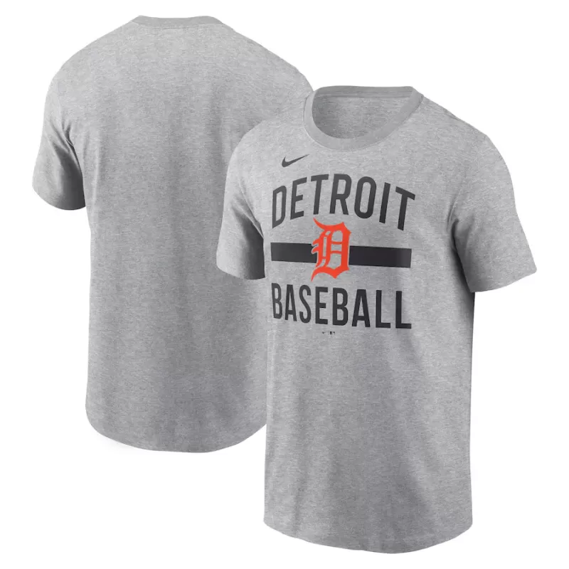 Men's Detroit Tigers Nike Heather Gray Arched T-Shirt Men's Detroit Tigers Nike Heather Gray Arched T-Shirt