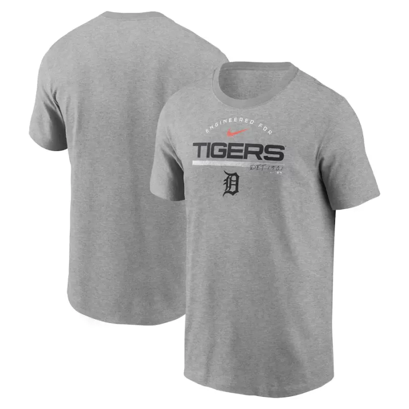 Men's Detroit Tigers Nike Heather Gray Team Engineered Performance T-Shirt