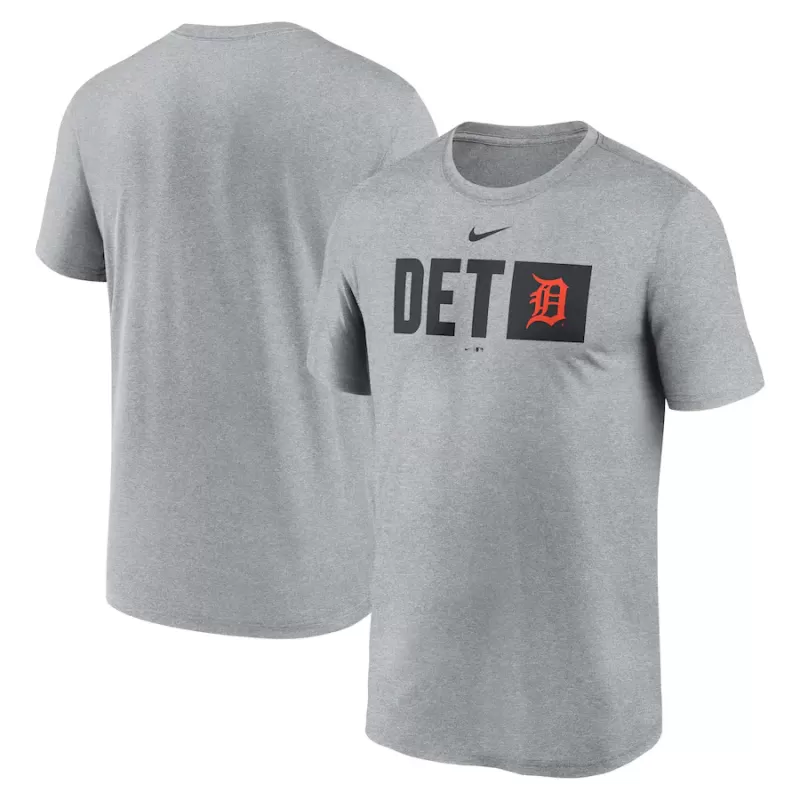 Men's Detroit Tigers Nike Heather Gray Tricode Legend T-Shirt Men's Detroit Tigers Nike Heather Gray Tricode Legend T-Shirt