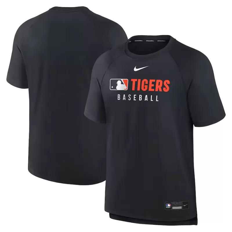 Men's Detroit Tigers Nike Navy Authentic Collection Pregame Raglan Performance T-Shirt Men's Detroit Tigers Nike Navy Authentic Collection Pregame Raglan Performance T-Shirt