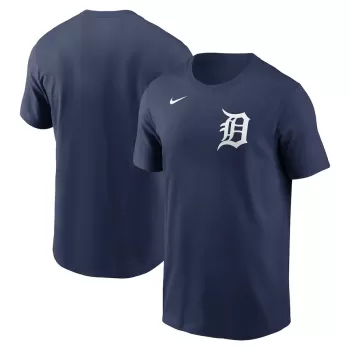 Men's Detroit Tigers Nike Navy Fuse Wordmark T-Shirt Men's Detroit Tigers Nike Navy Fuse Wordmark T-Shirt