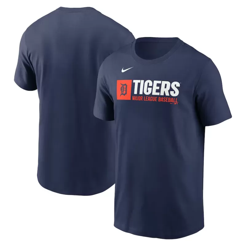 Men's Detroit Tigers Nike Navy Team Block T-Shirt Men's Detroit Tigers Nike Navy Team Block T-Shirt