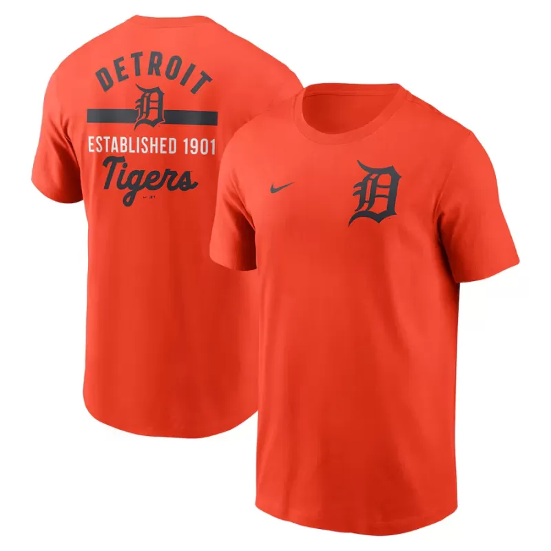 Men's Detroit Tigers Nike Orange 2-Hit T-Shirt Men's Detroit Tigers Nike Orange 2-Hit T-Shirt