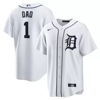 Men's Detroit Tigers Nike White #1 Dad Home Replica Jersey Men's Detroit Tigers Nike White #1 Dad Home Replica Jersey