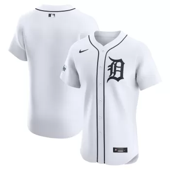 Men's Detroit Tigers Nike White Home Elite Patch Jersey Men's Detroit Tigers Nike White Home Elite Patch Jersey