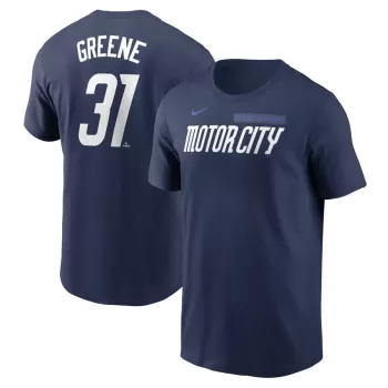 Men's Detroit Tigers Riley Greene Nike Navy 2024 City Connect Fuse Name & Number T-Shirt Men's Detroit Tigers Riley Greene Nike Navy 2024 City Connect Fuse Name & Number T-Shirt