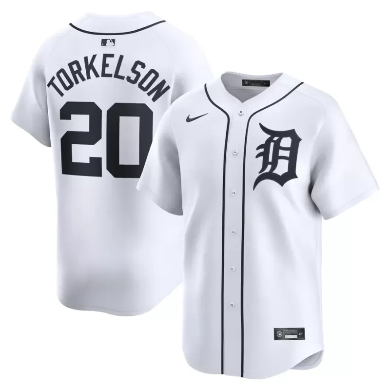 Men's Detroit Tigers Spencer Torkelson Nike White Home Limited Player Jersey Men's Detroit Tigers Spencer Torkelson Nike White Home Limited Player Jersey