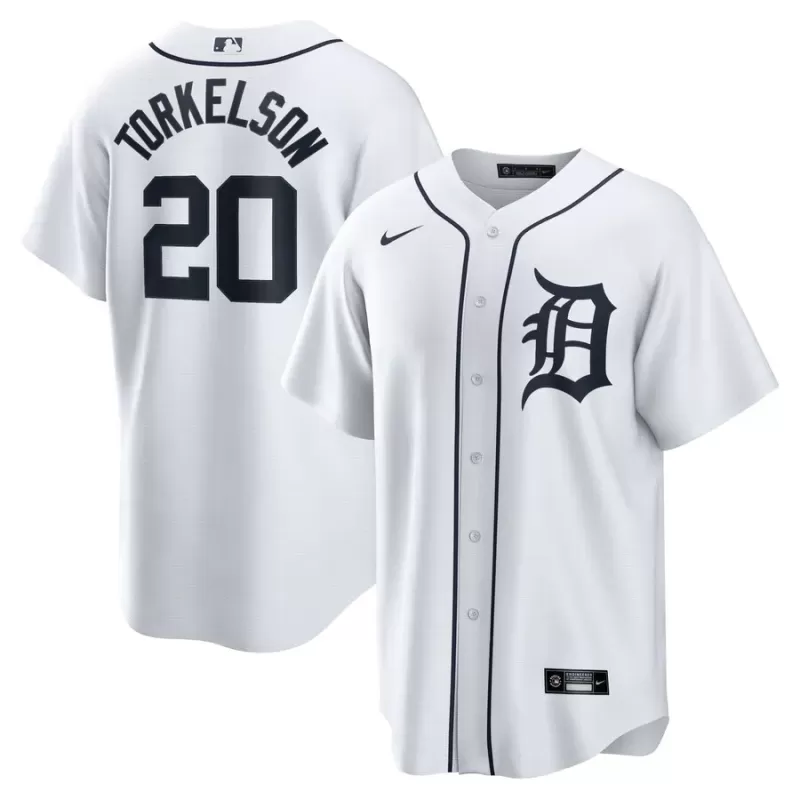 Men's Detroit Tigers Spencer Torkelson Nike White Home Replica Jersey Men's Detroit Tigers Spencer Torkelson Nike White Home Replica Jersey