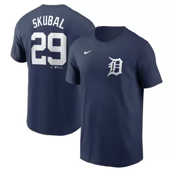 Men's Detroit Tigers Tarik Skubal Nike Navy Fuse Name & Number T-Shirt Men's Detroit Tigers Tarik Skubal Nike Navy Fuse Name & Number T-Shirt