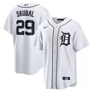 Men's Detroit Tigers Tarik Skubal Nike White Home Replica Jersey Men's Detroit Tigers Tarik Skubal Nike White Home Replica Jersey