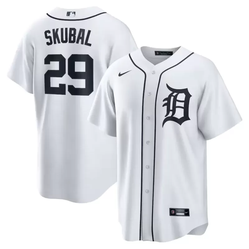 Men's Detroit Tigers Tarik Skubal Nike White Home Replica Jersey Men's Detroit Tigers Tarik Skubal Nike White Home Replica Jersey