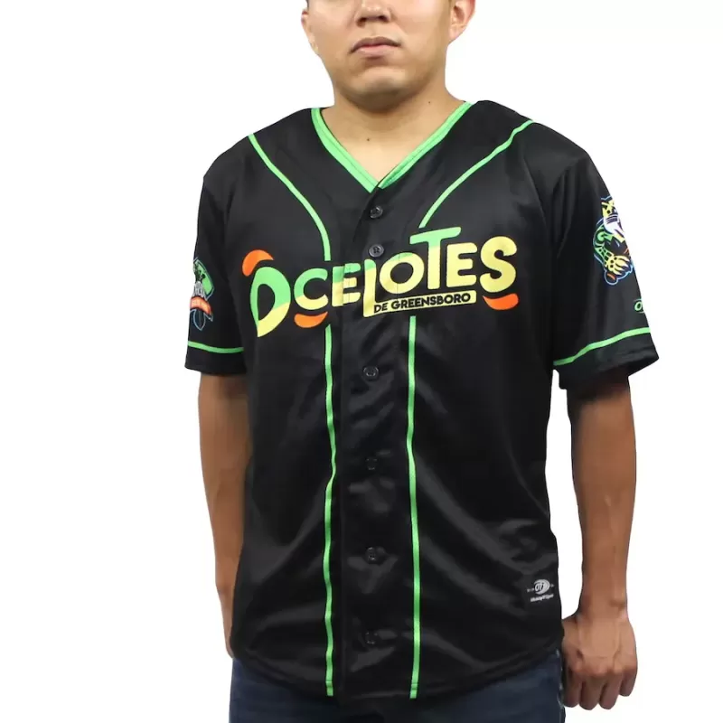 Men's Greensboro Grasshoppers Black Copa Replica Jersey Men's Greensboro Grasshoppers Black Copa Replica Jersey