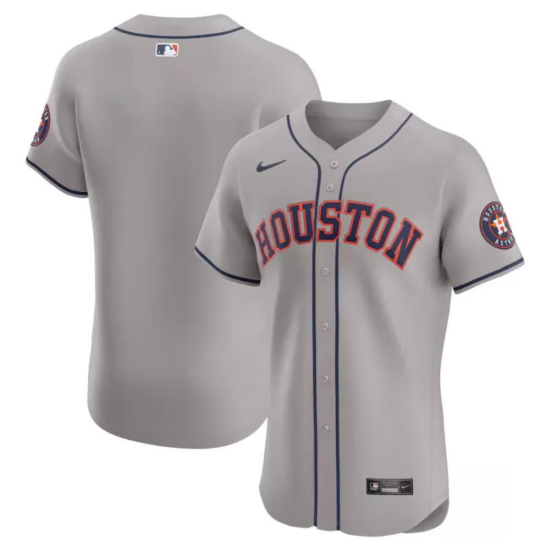 Men's Houston Astros Nike Gray Road Vapor Premier Elite Patch Jersey Men's Houston Astros Nike Gray Road Vapor Premier Elite Patch Jersey