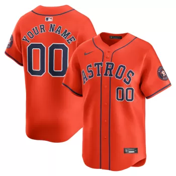 Men's Houston Astros Nike Orange Alternate Limited Custom Jersey Men's Houston Astros Nike Orange Alternate Limited Custom Jersey