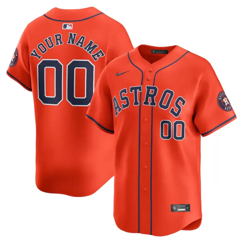 Men's Houston Astros Nike Orange Alternate Limited Custom Jersey Men's Houston Astros Nike Orange Alternate Limited Custom Jersey