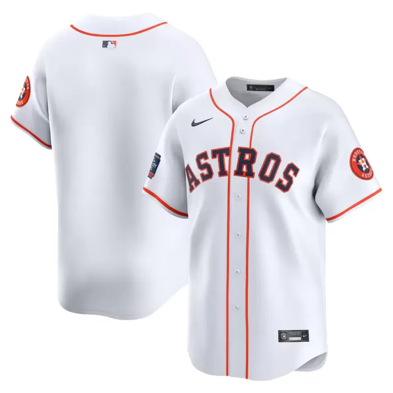 Men's Houston Astros Nike White 2024 MLB World Tour Mexico City Series Home Limited Jersey Men's Houston Astros Nike White 2024 MLB World Tour Mexico City Series Home Limited Jersey