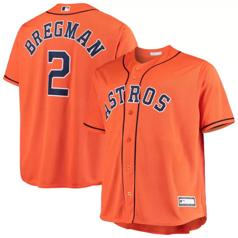 Men's Houston Astros Alex Bregman Majestic Orange Big & Tall Replica Player Jersey Men's Houston Astros Alex Bregman Majestic Orange Big & Tall Replica Player Jersey