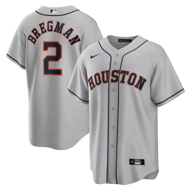 Men's Houston Astros Alex Bregman Nike Gray Road Replica Player Name Jersey Men's Houston Astros Alex Bregman Nike Gray Road Replica Player Name Jersey