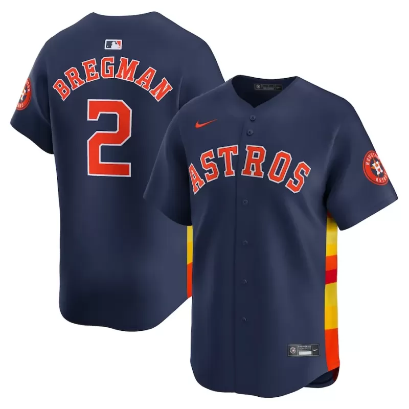 Men's Houston Astros Alex Bregman Nike Navy Alternate Limited Player Jersey Men's Houston Astros Alex Bregman Nike Navy Alternate Limited Player Jersey