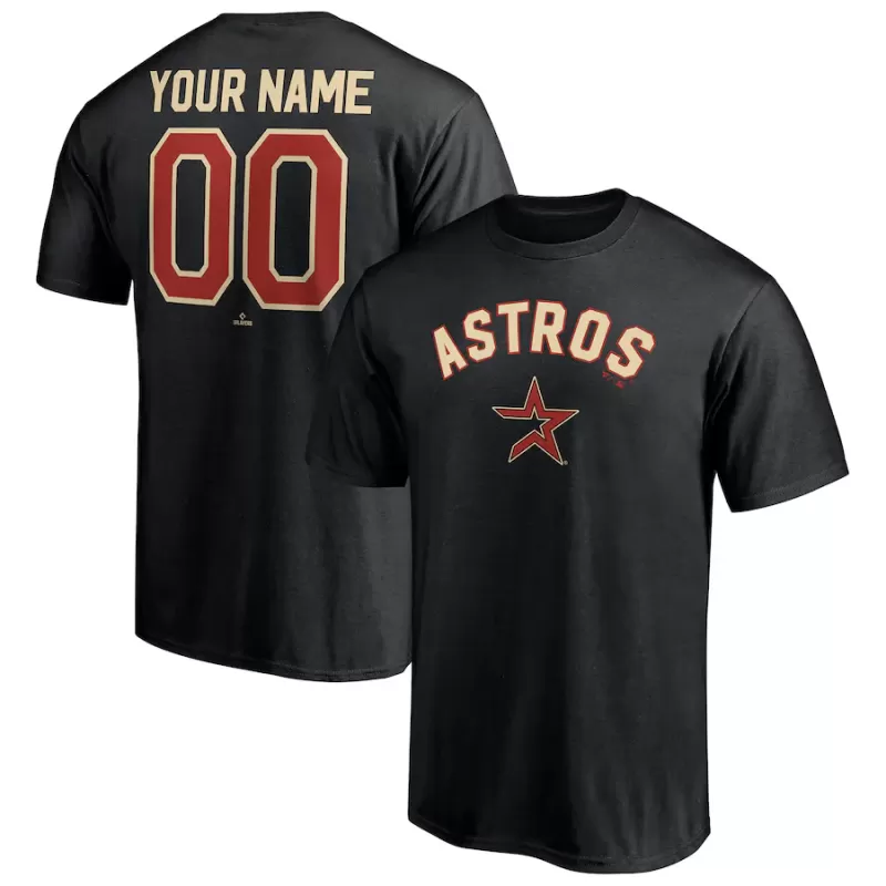 Men's Houston Astros Black Cooperstown Winning Streak Alternate Personalized Name & Number T-Shirt