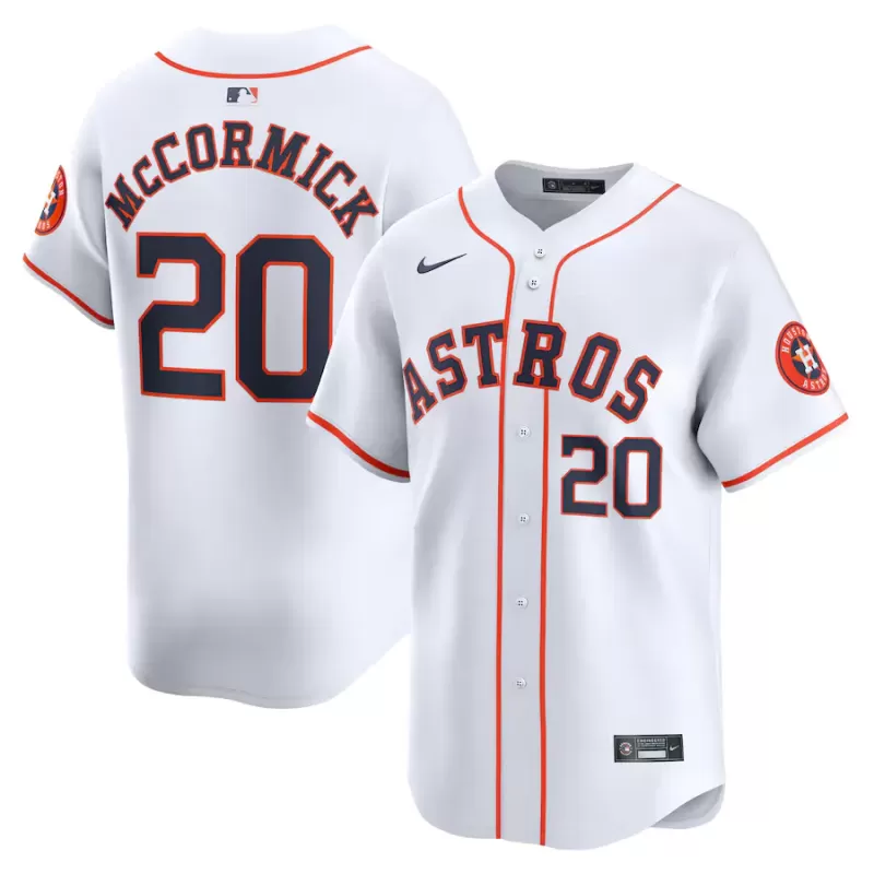 Men's Houston Astros Chas McCormick Nike White Home Limited Player Jersey Men's Houston Astros Chas McCormick Nike White Home Limited Player Jersey