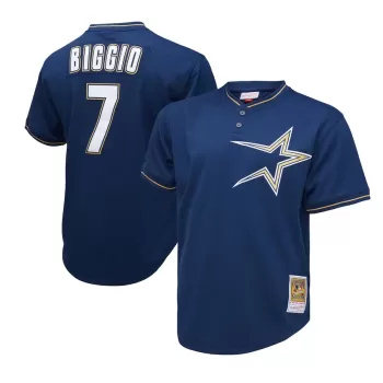 Men's Houston Astros Craig Biggio Mitchell & Ness Navy 1991 Cooperstown Collection Mesh Pullover Jersey Men's Houston Astros Craig Biggio Mitchell & Ness Navy 1991 Cooperstown Collection Mesh Pullover Jersey