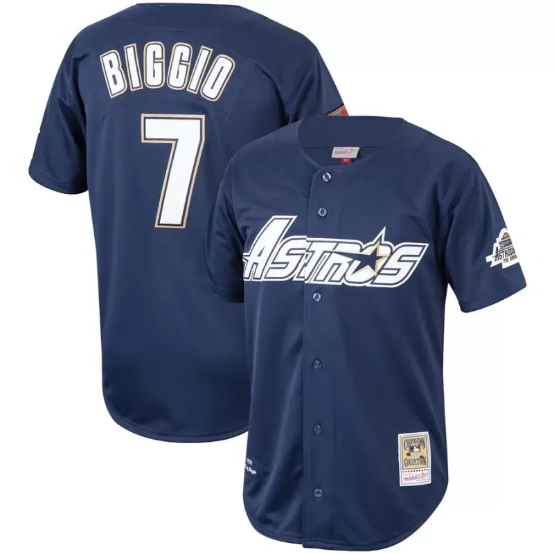 Men's Houston Astros Craig Biggio Mitchell & Ness Navy Cooperstown Collection 1994 Authentic Jersey Men's Houston Astros Craig Biggio Mitchell & Ness Navy Cooperstown Collection 1994 Authentic Jersey