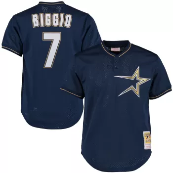 Men's Houston Astros Craig Biggio Mitchell & Ness Navy Cooperstown Collection Batting Practice Jersey Men's Houston Astros Craig Biggio Mitchell & Ness Navy Cooperstown Collection Batting Practice Jersey