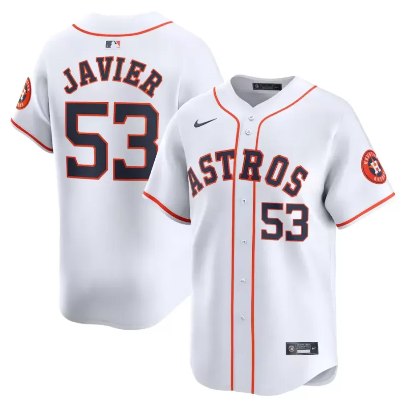 Men's Houston Astros Cristian Javier Nike White Home Limited Player Jersey Men's Houston Astros Cristian Javier Nike White Home Limited Player Jersey