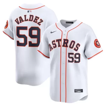 Men's Houston Astros Framber Valdez Nike White Home Limited Player Jersey