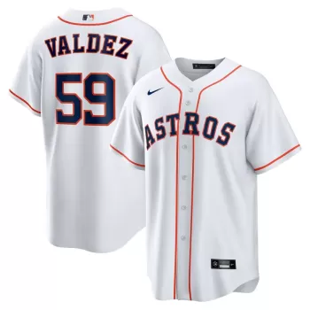 Men's Houston Astros Framber Valdez Nike White Home Replica Jersey Men's Houston Astros Framber Valdez Nike White Home Replica Jersey