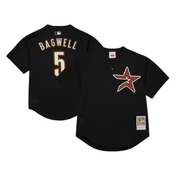 Men's Houston Astros Jeff Bagwell Mitchell & Ness Black Cooperstown Collection Mesh Batting Practice Jersey Men's Houston Astros Jeff Bagwell Mitchell & Ness Black Cooperstown Collection Mesh Batting Practice Jersey