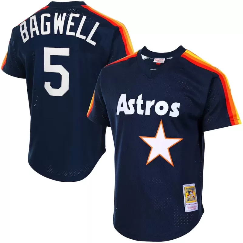 Men's Houston Astros Jeff Bagwell Mitchell & Ness Navy Cooperstown Mesh Batting Practice Jersey Men's Houston Astros Jeff Bagwell Mitchell & Ness Navy Cooperstown Mesh Batting Practice Jersey