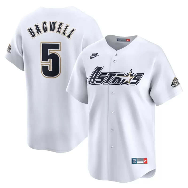 Men's Houston Astros Jeff Bagwell Nike White Throwback Cooperstown Collection Limited Jersey Men's Houston Astros Jeff Bagwell Nike White Throwback Cooperstown Collection Limited Jersey
