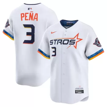 Men's Houston Astros Jeremy Peña Nike White 2025 City Connect Limited Player Jersey Men's Houston Astros Jeremy Peña Nike White 2025 City Connect Limited Player Jersey