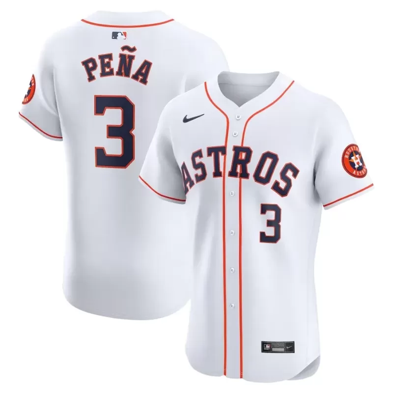 Men's Houston Astros Jeremy Peña Nike White Home Elite Player Jersey Men's Houston Astros Jeremy Peña Nike White Home Elite Player Jersey