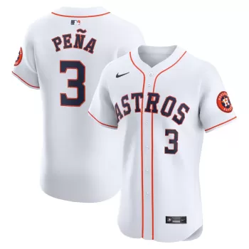 Men's Houston Astros Jeremy Peña Nike White Home Elite Player Jersey Men's Houston Astros Jeremy Peña Nike White Home Elite Player Jersey