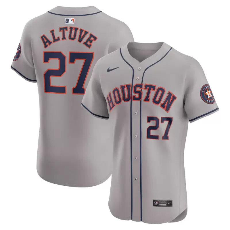 Men's Houston Astros Jose Altuve Nike Gray Road Elite Player Jersey Men's Houston Astros Jose Altuve Nike Gray Road Elite Player Jersey
