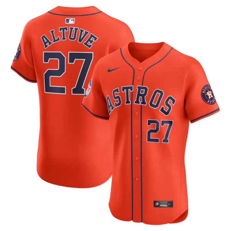Men's Houston Astros Jose Altuve Nike Orange Alternate Elite Player Jersey Men's Houston Astros Jose Altuve Nike Orange Alternate Elite Player Jersey