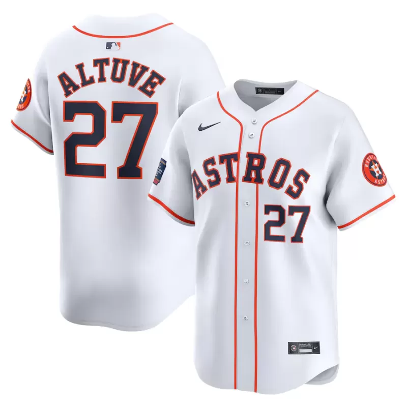 Men's Houston Astros Jose Altuve Nike White 2024 MLB World Tour Mexico City Series Home Limited Player Jersey Men's Houston Astros Jose Altuve Nike White 2024 MLB World Tour Mexico City Series Home Limited Player Jersey