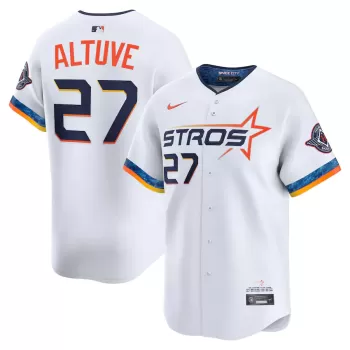 Men's Houston Astros Jose Altuve Nike White 2025 City Connect Limited Player Jersey Men's Houston Astros Jose Altuve Nike White 2025 City Connect Limited Player Jersey