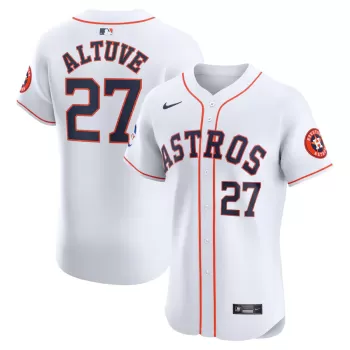 Men's Houston Astros Jose Altuve Nike White Home Elite Sponsor Patch Player Jersey Men's Houston Astros Jose Altuve Nike White Home Elite Sponsor Patch Player Jersey