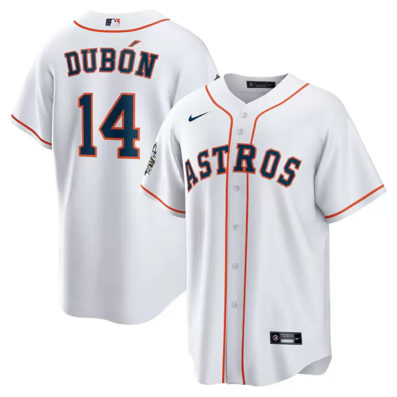 Men's Houston Astros Mauricio Dubón Nike White Home Replica Player Jersey Men's Houston Astros Mauricio Dubón Nike White Home Replica Player Jersey