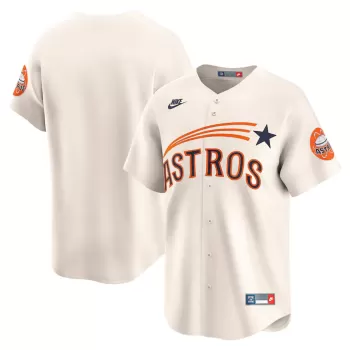Men's Houston Astros Nike Cream Throwback Cooperstown Collection Limited Jersey Men's Houston Astros Nike Cream Throwback Cooperstown Collection Limited Jersey