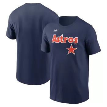 Men's Houston Astros Nike Navy Cooperstown Wordmark T-Shirt Men's Houston Astros Nike Navy Cooperstown Wordmark T-Shirt